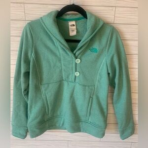 The North Face mint Green Fleece Pullover with pattern in material button down